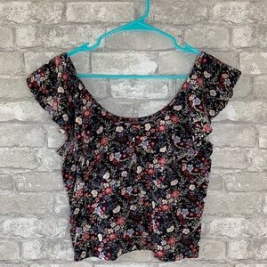 American Eagle Floral Ruffles Top